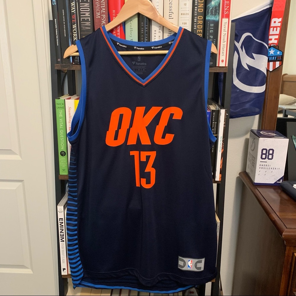 OKC Paul George 13 Jersey Fanatics Swingman Large Oklahoma City Thunder Blue